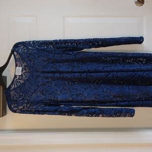 NWT Lace blue long sleeves  used as swim cover up for beach pool or dress